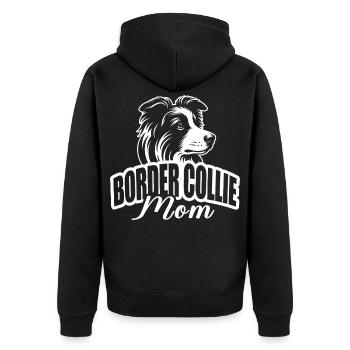 « Border Collie Mom » avec tête de chien - Veste à capuche bio Premium Unisexe - noir - Dos - Nico (187cm)