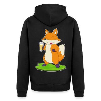 Fuchs Beer - Unisex Premium Organic Zip Hoodie - black - Back - Nico (187cm)