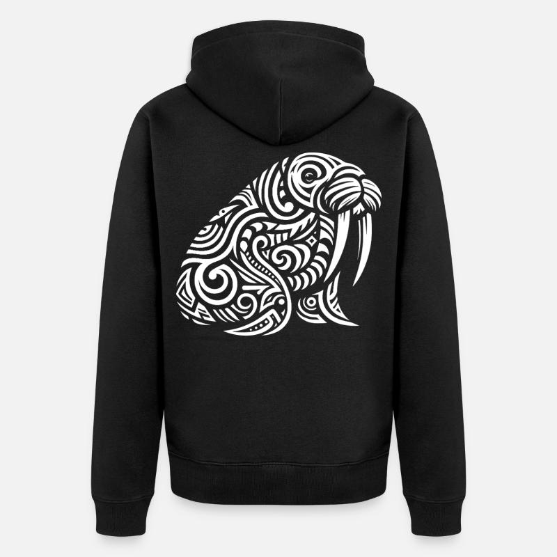 Morse tribal - Veste à capuche bio Premium Unisexe - noir