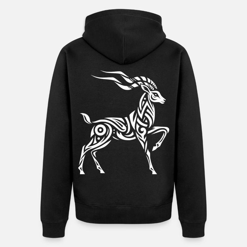 Gazelle de Thomson tribale - Veste à capuche bio Premium Unisexe - noir
