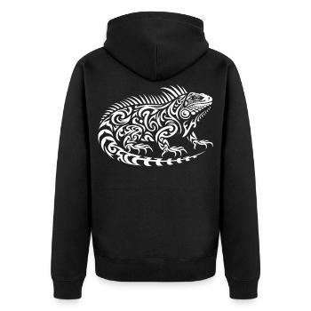Iguane tribal - Veste à capuche bio Premium Unisexe - noir - Dos - Nico (187cm)