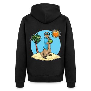 Erdmännchen Strand Kokosnuss Sommer - Veste à capuche bio Premium Unisexe - noir - Dos - Nico (187cm)
