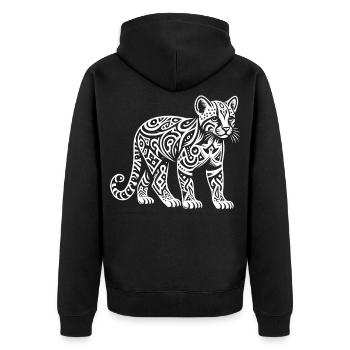 Ocelot tribal - Veste à capuche bio Premium Unisexe - noir - Dos - Nico (187cm)