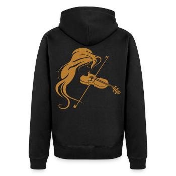Violinist Graphics - Unisex Premium Organic Zip Hoodie - black - Back - Nico (187cm)