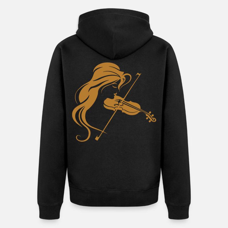 Graphisme de violoniste - Veste à capuche bio Premium Unisexe - noir