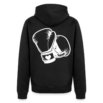 Boxing Gloves Sketch - Unisex Premium Organic Zip Hoodie - black - Back - Nico (187cm)