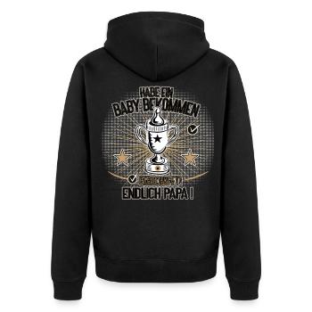 Made a Baby Finally Dad Humor Design - Unisex Premium Bio Zip Hoodie - Schwarz - Hinten - Nico (187cm)