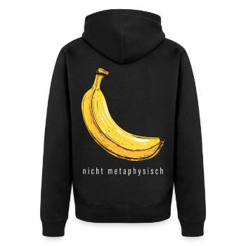 Lustige Banane Nicht Metaphysisch Kunst Humor - Unisex Premium Bio Zip Hoodie - Schwarz - Hinten - Nico (187cm)