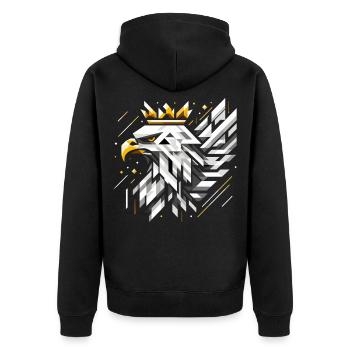 Pologne Aigle Blanc Drapeau Géométrie Cadeau - Veste à capuche bio Premium Unisexe - noir - Dos - Nico (187cm)