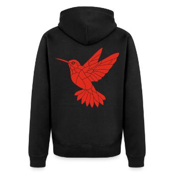 Red Hummingbird - Unisex Premium Organic Zip Hoodie - black - Back - Nico (187cm)