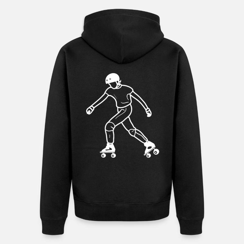 Dessin de patins à roulettes - Veste à capuche bio Premium Unisexe - noir