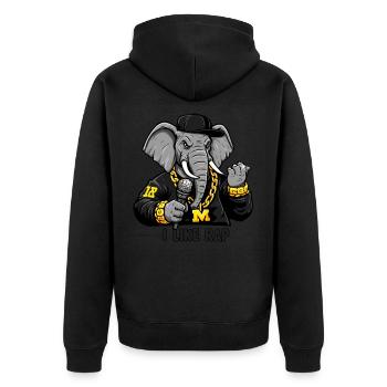 Éléphant Rappeur : Style Rap et Attitude ! - Veste à capuche bio Premium Unisexe - noir - Dos - Nico (187cm)