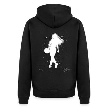 Filles bowler - Veste à capuche bio Premium Unisexe - noir - Dos - Nico (187cm)
