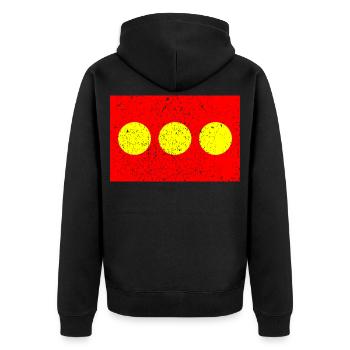 Christiania - Unisex Premium Bio Zip Hoodie - Schwarz - Hinten - Nico (187cm)