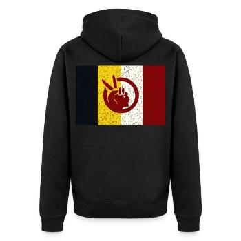 Bewegung der amerikanischen Indianer - Unisex Premium Bio Zip Hoodie - Schwarz - Hinten - Nico (187cm)