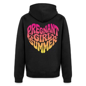 Pregnant Girl Summer - Unisex Premium Bio Zip Hoodie - Schwarz - Hinten - Nico (187cm)