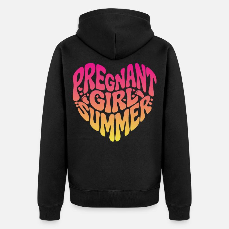 Fille enceinte Été - Veste à capuche bio Premium Unisexe - noir