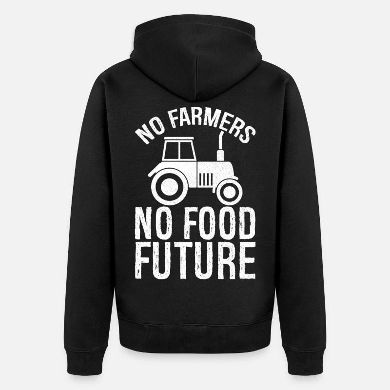 pas d'agriculteurs, pas d'avenir alimentaire - Veste à capuche bio Premium Unisexe - noir