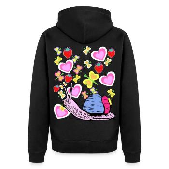 Escargots escargots rétro Vintage Kids - Veste à capuche bio Premium Unisexe - noir - Dos - Nico (187cm)