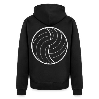 Volleyball Line Art - Unisex Premium Organic Zip Hoodie - black - Back - Nico (187cm)