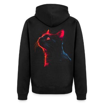 Cats Sketch 90s Look - Unisex Premium Organic Zip Hoodie - black - Back - Nico (187cm)