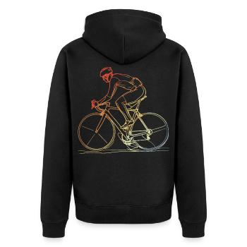 Ligne cycliste Art rétro - Veste à capuche bio Premium Unisexe - noir - Dos - Nico (187cm)
