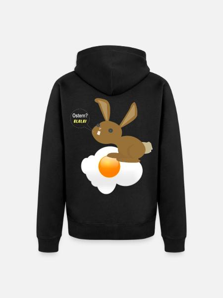 Bunny Easter Egg Egg Egg - Unisex Premium Organic Zip Hoodie - black