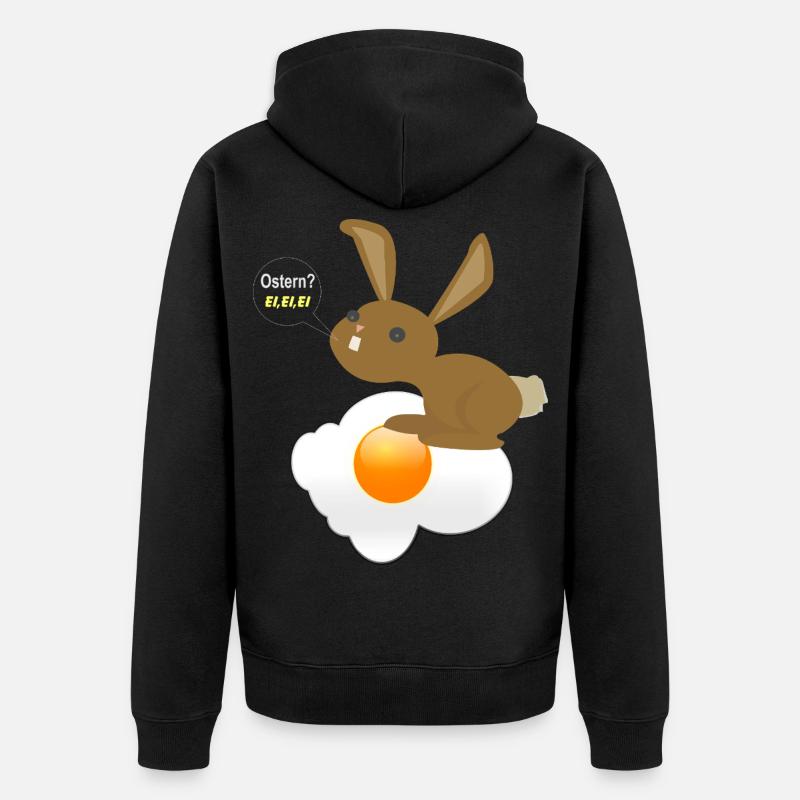 Bunny Easter Egg Egg Egg - Unisex Premium Organic Zip Hoodie - black
