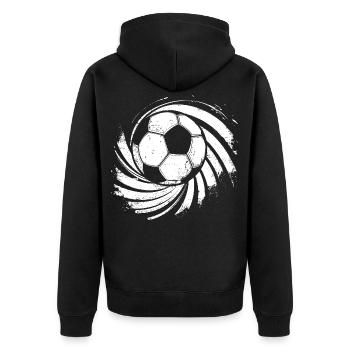 Dessin de football - Veste à capuche bio Premium Unisexe - noir - Dos - Nico (187cm)