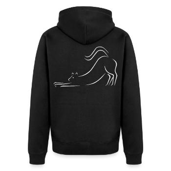 Cat line art drawing - Unisex Premium Organic Zip Hoodie - black - Back - Nico (187cm)
