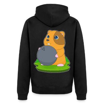 Hamster Bowling Bowling Ball - Unisex Premium Organic Zip Hoodie - black - Back - Nico (187cm)