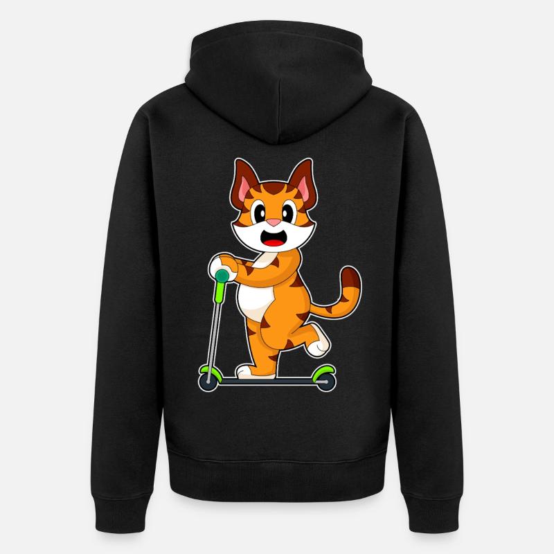 Tiger Scooter - Unisex Premium Bio Zip Hoodie - Schwarz
