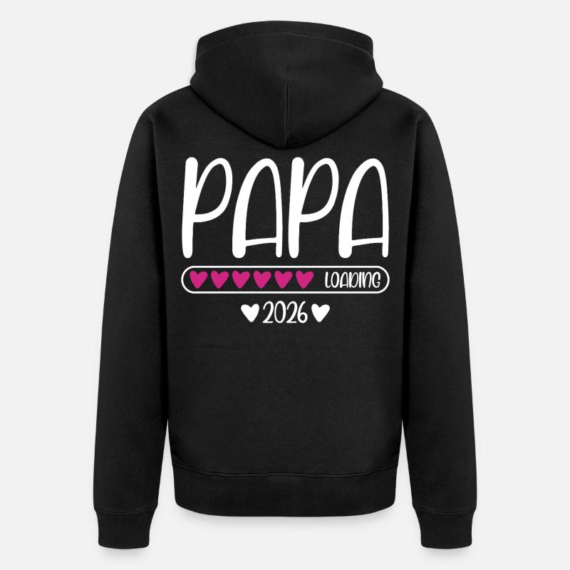 Papa 2026 loading - Unisex Premium Bio Zip Hoodie - Schwarz