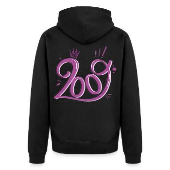 17ème anniversaire fille née 2009 cadeau - Veste à capuche bio Premium Unisexe - noir - Dos - Nico (187cm)
