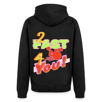 I'm too fast for you in my wheelchair # - Unisex Premium Organic Zip Hoodie - black - Back - Nico (187cm)