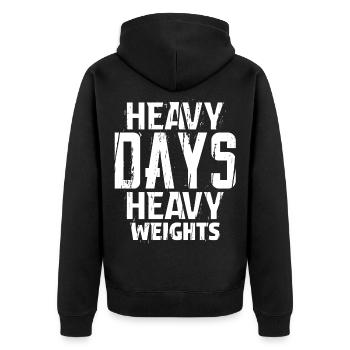 Jours lourds Poids lourds Motivation Amateur de gym Gif - Veste à capuche bio Premium Unisexe - noir - Dos - Nico (187cm)
