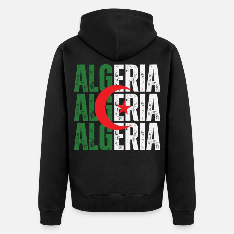 Drapeau algérien, fierté algérienne - Veste à capuche bio Premium Unisexe - noir