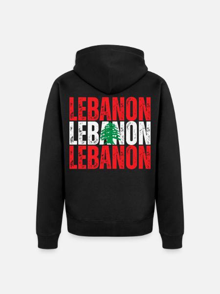Drapeau du Liban, fierté libanaise - Veste à capuche bio Premium Unisexe - noir