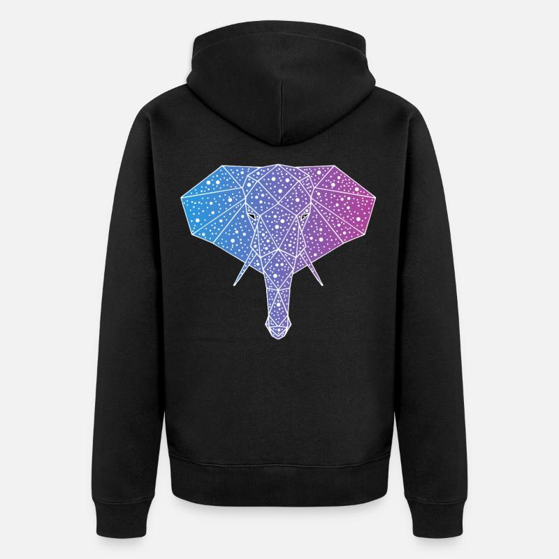 éléphant galactique - Veste à capuche bio Premium Unisexe - noir