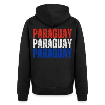 Paraguayan pride, Paraguayan flag - Unisex Premium Organic Zip Hoodie - black - Back - Nico (187cm)