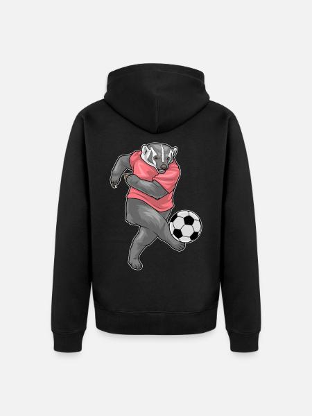 Badger Soccer Player Soccer - Unisex Premium Organic Zip Hoodie - black
