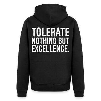 ne tolérer que l’excellence - Veste à capuche bio Premium Unisexe - noir - Dos - Nico (187cm)