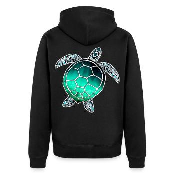 Sea Turtle - Unisex Premium Organic Zip Hoodie - black - Back - Nico (187cm)