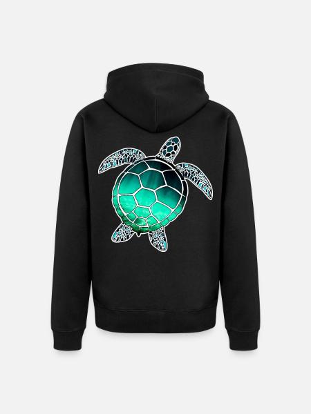 Sea Turtle - Unisex Premium Organic Zip Hoodie - black