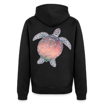 Tortue marine - Veste à capuche bio Premium Unisexe - noir - Dos - Nico (187cm)