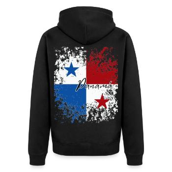 Panamanian Pride, Panamanian Flag - Unisex Premium Organic Zip Hoodie - black - Back - Nico (187cm)