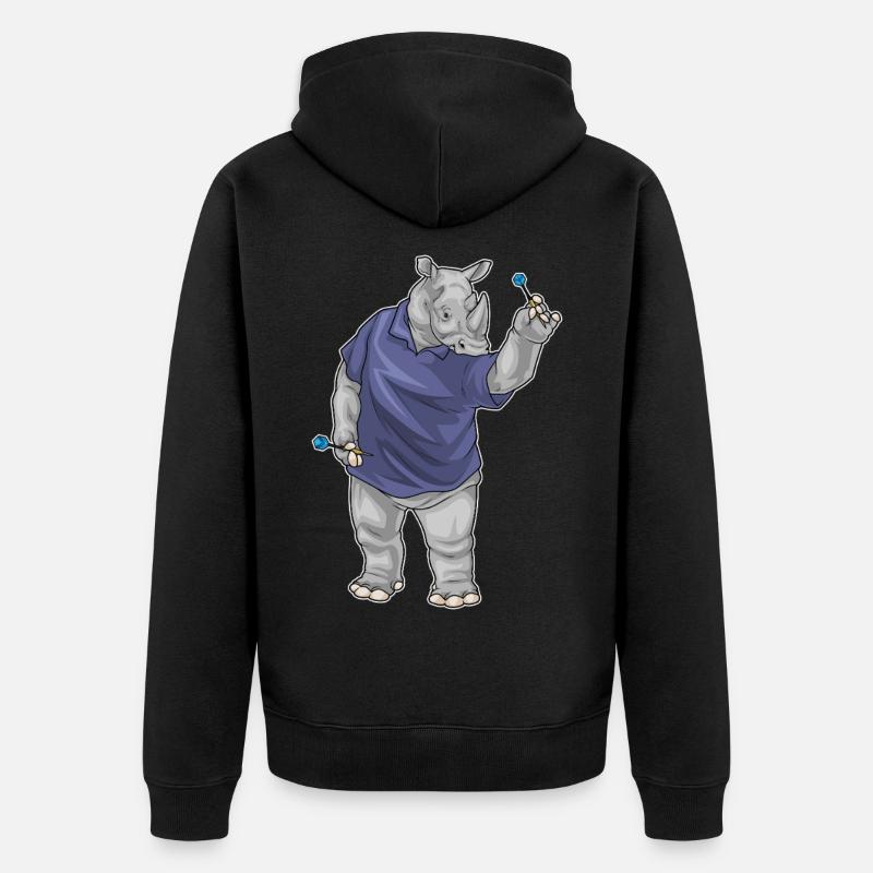 Rhino Dart Dart - Veste à capuche bio Premium Unisexe - noir