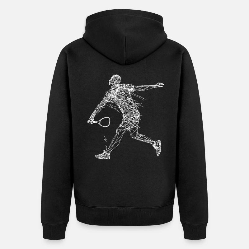 Dessin de badminton - Veste à capuche bio Premium Unisexe - noir
