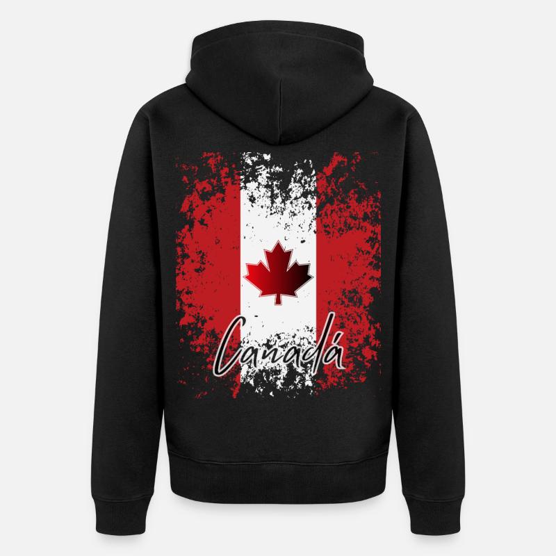 Fierté canadienne, j’aime le Canada - Veste à capuche bio Premium Unisexe - noir