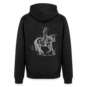 Rider Girl - Unisex Premium Organic Zip Hoodie - black - Back - Nico (187cm)